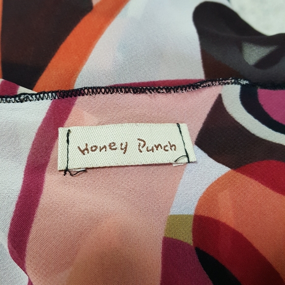 Honey Punch Top Retro Sheer Dolman Off shoulder S - Picture 12 of 13